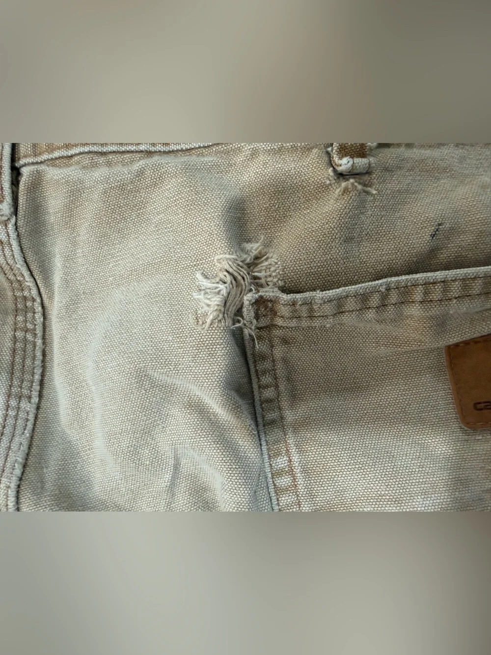 Vintage Carhartt B11 BRN Distressed Workwear Carpenter Pants 42x31
